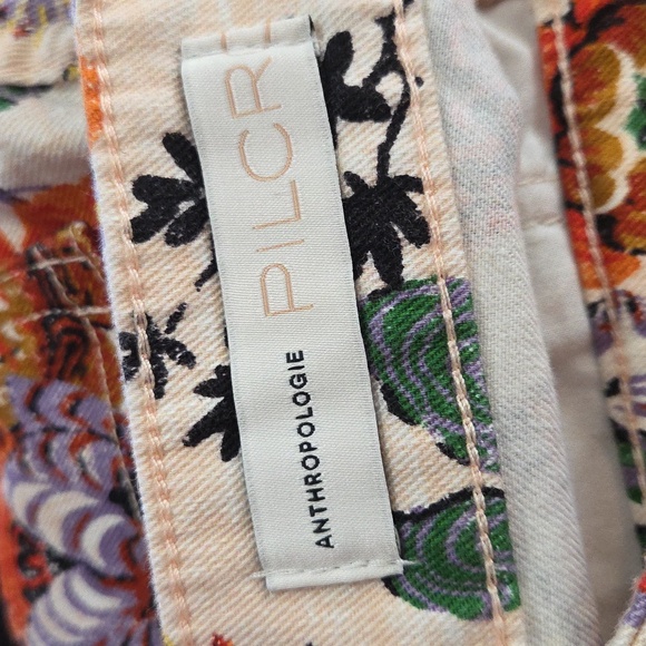 Anthropologie Pilcro High-rise Floral Ankle Slim Straight Jeans - Picture 7 of 9
